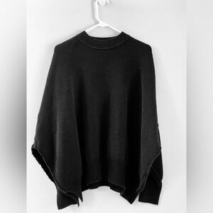 Free People Women's Oversized Knit Ribbed Black Tunic Sweater Size S.